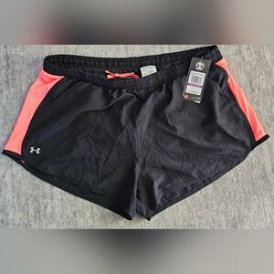 Under Armour Black and Coral Athletic Shorts Size XXL